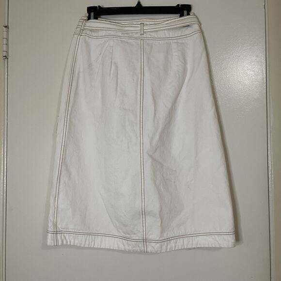 Anthropologie Pilcro and the letterpress ivory white utility wrap skirt US 4 - Picture 4 of 9